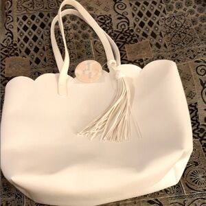 Arcadia Beauty Labs Spring Petal Tote Elegant White Bag 314968  NWT